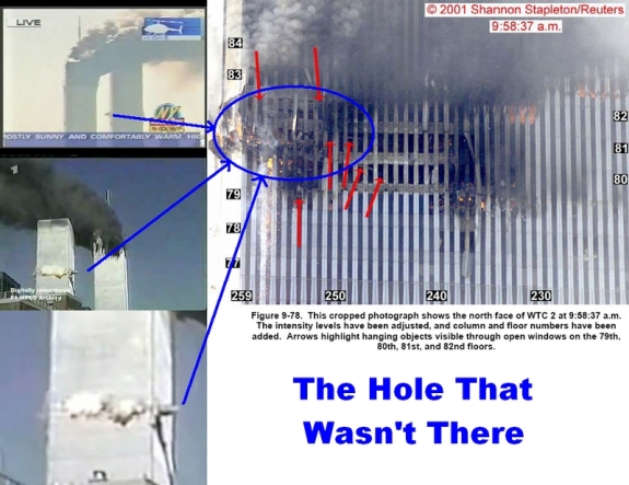 FALSE FLAG du 11 septembre 2001- HOLOGRAMMES - HOLOGRAMMES - HOLOGRAMMES - 911-north-tower-the-hole-that-wasnt-there